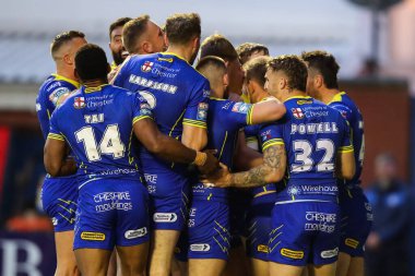 Warrington Wolves takımından Matt Dufty, 5 Temmuz 2024 'te Warrington, Warrington' daki Halliwell Jones Stadyumu 'nda oynanan 16. 