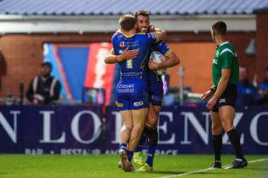 Warrington Wolves 'tan Stefan Ratchford, 5 Temmuz 2024' te Warrington, İngiltere 'deki Halliwell Jones Stadyumu' nda oynanan 16. 