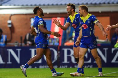 Warrington Wolves 'tan Stefan Ratchford, 5 Temmuz 2024' te Warrington, İngiltere 'deki Halliwell Jones Stadyumu' nda oynanan 16. 