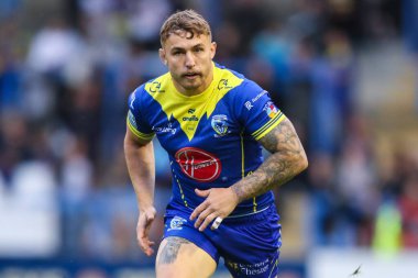 Warrington Wolves 'tan Sam Powell Betfred Süper Lig 16. Raundunda Warrington Wolves, Huddersfield Giants' a karşı Halliwell Jones Stadyumu, Warrington, Birleşik Krallık, 5 Temmuz 2024 