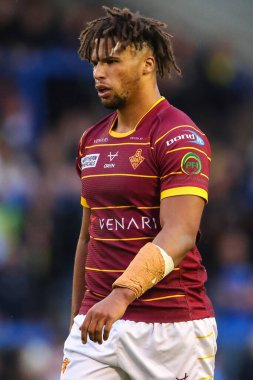 Huddersfield Giants 'dan Hugo Salabio Betfred Süper Lig 16. Raundda Warrington Wolves' a karşı Huddersfield Giants maçı sırasında Halliwell Jones Stadyumu, Warrington, İngiltere, 5 Temmuz 2024 