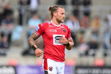 Salford Red Devils 'den Chris Hankinson Betfred Süper Lig 16. Raundunda Salford Red Devils, Hull FC' ye karşı Salford Community Stadyumu, Eccles, İngiltere, 7 Temmuz 2024 