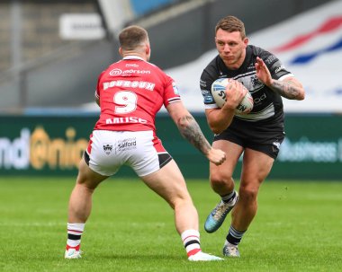 Jordan Lane Hull FC, 17 Temmuz 2024 'te oynanan Betfred Süper Lig karşılaşmasında Salford Red Devils, Hull FC' ye karşı Salford Community Stadyumu, Eccles, İngiltere 