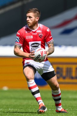 Salford Red Devils takımından Marc Sneyd, Betfred Süper Lig 'de oynanan 16. Raundda Salford Red Devils Hull FC' ye karşı Salford Community Stadyumu, Eccles, İngiltere, 7 Temmuz 2024 'te oynanan karşılaşmada 300. maçına başladı.  