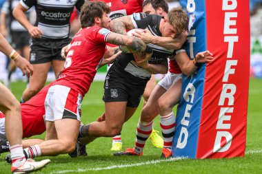 Denive Balmforth Hull FC, Salford Community Stadyumu, Eccles, İngiltere 'de oynanan Salford Red Devils vs Hull FC maçında, Betfred Süper Lig' in 16. 