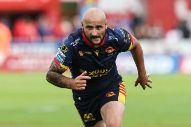 Katalan Ejderhaları 'ndan Alrix Da Costa 16. Betfred Süper Lig karşılaşmasında Hull KR, Catalans Dragons' a karşı Sewell Group Craven Park, Kingston üzerine Hull, Birleşik Krallık, 6 Temmuz 2024 