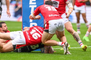 Denive Balmforth Hull FC, Salford Community Stadyumu, Eccles, İngiltere 'de oynanan Salford Red Devils vs Hull FC maçında, Betfred Süper Lig' in 16. 