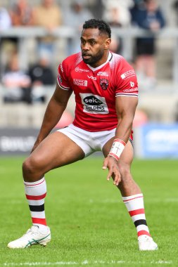 Salford Red Devils Kralı Vuniyayawa Betfred Süper Lig 16. Raundda Salford Red Devils Hull FC 'ye karşı Salford Community Stadyumu, Eccles, İngiltere, 7 Temmuz 2024 