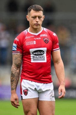 Salford Red Devils Deon Cross, Betfred Süper Lig 16. Raundunda Salford Red Devils, Hull FC 'ye karşı Salford Community Stadyumu, Eccles, İngiltere, 7 Temmuz 2024 
