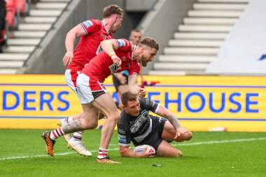 Jordan Lane Hull FC, 7 Temmuz 2024 'te İngiltere' nin Eccles kentindeki Salford Community Stadyumu 'nda oynanan Betfred Süper Lig 16. 