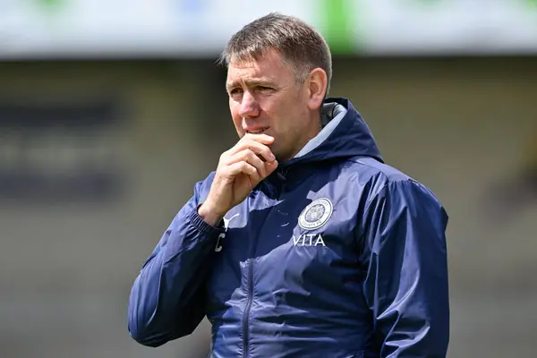 stock image Dave Challinor manager of Stockport County during the Pre-season friendly match Chester vs Stockport County at Deva Stadium, Chester, United Kingdom, 6th July 2024 