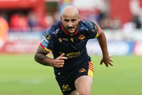 stock image Alrix Da Costa of Catalan Dragons in action during the Betfred Super League Round 16 match Hull KR vs Catalans Dragons at Sewell Group Craven Park, Kingston upon Hull, United Kingdom, 6th July 2024 