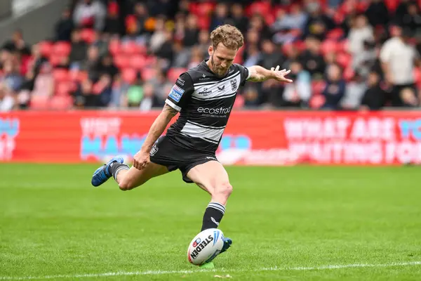 Stock image Ben Reynolds Hull FC converts his sides try during the Betfred Super League Round 16 match Salford Red Devils vs Hull FC at Salford Community Stadium, Eccles, United Kingdom, 7th July 2024 