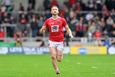 Salford Red Devils 'den Ethan Ryan, Betfred Süper Lig 16. Raundunda Salford Red Devils, Hull FC' ye karşı Salford Community Stadyumu, Eccles, İngiltere, 7 Temmuz 2024 