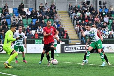 The New Saints 'ten Danny Davies, UEFA Şampiyonlar Ligi - 1. Ön eleme karşılaşmasında New Saints vs Dei' ye karşı Park Hall Stadyumu, Oswestry, Birleşik Krallık, 9 Temmuz 2024 