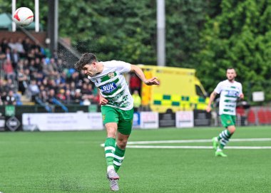 The New Saints 'ten Ben Clark, 9 Temmuz 2024' te İngiltere 'nin başkenti Oswestry' deki Park Hall 'da oynanan 1. 