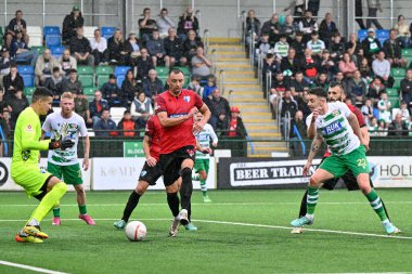 The New Saints 'ten Danny Davies, UEFA Şampiyonlar Ligi - 1. Ön eleme karşılaşmasında 3-0 The New Saints vs Dei' ye karşı Park Hall Stadyumu, Oswestry, Birleşik Krallık, 9 Temmuz 2024 