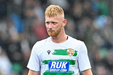 UEFA Şampiyonlar Ligi 'nde The New Saints' ten Brad Young - Birinci eleme turu maçı The New Saints vs Dei, Park Hall Stadyumu, Oswestry, İngiltere, 9 Temmuz 2024 