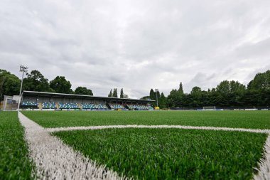 UEFA Şampiyonlar Ligi öncesinde Park Hall Stadyumu 'nun genel görünümü - 1. Ön eleme karşılaşması The New Saints vs Dei, Park Hall Stadyumu, Oswestry, İngiltere, 9 Temmuz 2024 