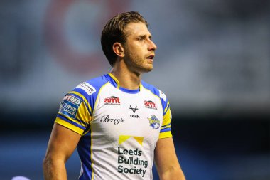 Leeds Rhinos takımından Paul Momirovski 17. Betfred Süper Lig karşılaşmasında Warrington Wolves, Leeds Rhinos 'a karşı Halliwell Jones Stadyumu, Warrington, İngiltere, 11 Temmuz 2024 