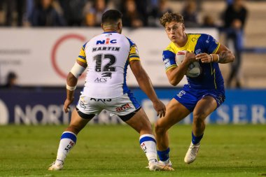 Arron Lindop of Warrington Wolves in action during the Betfred Super League Round 17 match Warrington Wolves vs Leeds Rhinos at Halliwell Jones Stadium, Warrington, United Kingdom, 11th July 2024  clipart