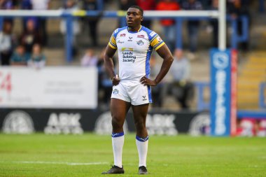 Leeds Rhinos 'tan Sam Eseh Jr. 17. Betfred Süper Lig karşılaşmasında Warrington Wolves, Leeds Rhinos' a karşı Halliwell Jones Stadyumu, Warrington, İngiltere, 11 Temmuz 2024 