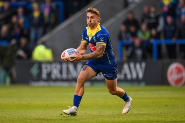 Warrington Wolves 'tan Sam Powell, 17. Betfred Süper Lig karşılaşmasında Warrington Wolves, Leeds Gergedan' a karşı Halliwell Jones Stadyumu, Warrington, İngiltere, 11 Temmuz 2024 