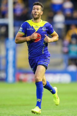 Warrington Wolves 'tan Stefan Ratchford 17. Betfred Süper Lig karşılaşmasında Warrington Wolves, Leeds Gergedan' a karşı Halliwell Jones Stadyumu, Warrington, İngiltere, 11 Temmuz 202