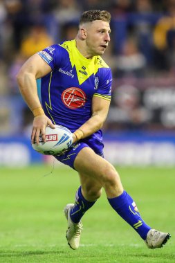 Warrington Wolves 'tan George Williams, 17. Betfred Süper Lig karşılaşmasında Warrington Wolves, Leeds Rhinos' a karşı Halliwell Jones Stadyumu, Warrington, İngiltere, 11 Temmuz 2024