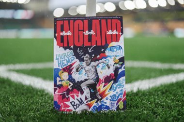 UEFA Kadınlar Şampiyonası elemeleri sırasında maç programının ayrıntılı bir görüntüsü - Grup 3 - İngiltere Kadınlar ve İrlanda Kadınlar Carrow Road, Norwich, İngiltere, 12 Temmuz 2024 