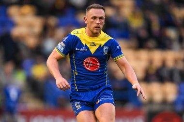 Warrington Wolves 'dan Ben Currie 17. Betfred Süper Lig karşılaşmasında Warrington Wolves, Leeds Rhinos' a karşı Halliwell Jones Stadyumu, Warrington, İngiltere, 11 Temmuz 2024 