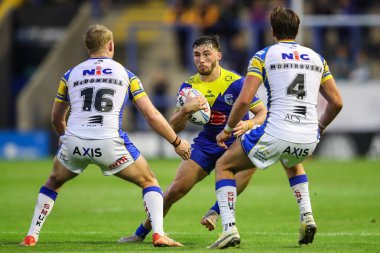 Warrington Wolves 'tan Adam Holroyd, 17. Betfred Süper Lig karşılaşmasında Warrington Wolves, Leeds Rhinos' a karşı Halliwell Jones Stadyumu, Warrington, İngiltere, 11 Temmuz 2024 