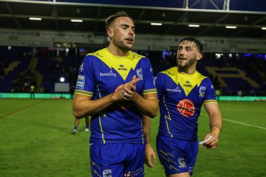 Warrington Wolves takımından James Harrison, 11 Temmuz 2024 'te Warrington, İngiltere' deki Halliwell Jones Stadyumu 'nda oynanan 17. 