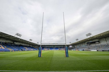 Warrington Wolves 'un Evi' ndeki Halliwell Jones Stadyumu 'nun genel görüntüsü. 17. Betfred Süper Ligi karşılaşmasında Warrington Wolves, Leeds Rhinos' a karşı Halliwell Jones Stadyumu, Warrington, 11 Temmuz 2024 