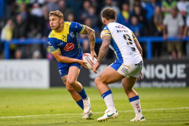 Warrington Wolves 'tan Sam Powell, 17. Betfred Süper Lig karşılaşmasında Warrington Wolves, Leeds Rhinos' a karşı Halliwell Jones Stadyumu, Warrington, İngiltere, 11 Temmuz 2024 