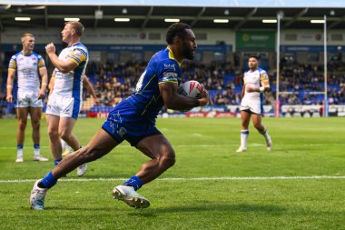 Warrington Wolves takımından Rodrick Tai, 11 Temmuz 2024 'te İngiltere' nin Warrington kentinde oynanan 17. Betfred Süper Lig karşılaşmasında Warrington Wolves - Leeds Rhinos maçına gidiyor. 