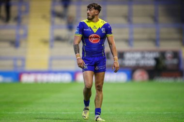 Warrington Wolves 'tan Matty Ashton 17. Betfred Süper Lig karşılaşmasında Warrington Wolves, Leeds Gergedan' a karşı Halliwell Jones Stadyumu, Warrington, İngiltere, 11 Temmuz 2024 