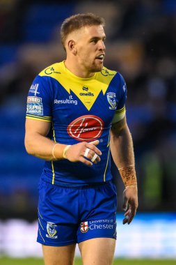 Warrington Wolves 'tan Matt Dufty 17. Betfred Süper Lig karşılaşmasında Warrington Wolves, Leeds Rhinos' a karşı Halliwell Jones Stadyumu, Warrington, İngiltere, 11 Temmuz 2024 