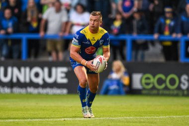 Warrington Wolves 'tan Josh Drinkwater, 17. Betfred Süper Lig karşılaşmasında Warrington Wolves, Leeds Rhinos' a karşı Halliwell Jones Stadyumu, Warrington, İngiltere, 11 Temmuz 2024 