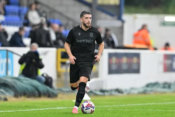 stock image Lynden Gooch of Stoke City in action during the Pre-season friendly match Chester vs Stoke City at Deva Stadium, Chester, United Kingdom, 11th July 2024 