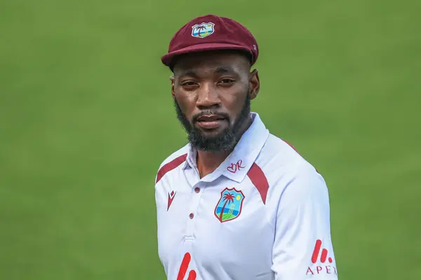 stock image Mikyle Louis of West Indies during the Rothesay Test Match Day Two England v West Indies at Lords, London, United Kingdom, 11th July 2024