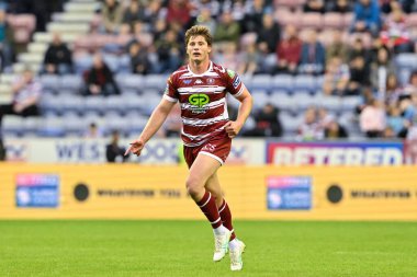Wigan Warriors 'dan Ethan Havard 17. Betfred Süper Lig karşılaşmasında Wigan Warriors St. Helens' e karşı DW Stadyumu, Wigan, İngiltere, 12 Temmuz 2024 