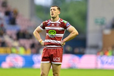 Wigan Warriors 'dan Jake Wardle 17. Betfred Süper Lig karşılaşmasında Wigan Warriors St. Helens' e karşı DW Stadyumu, Wigan, İngiltere, 12 Temmuz 2024 