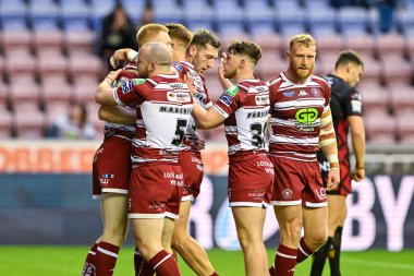 Wigan Warriors 'dan Jake Wardle, 12 Temmuz 2024' te İngiltere 'nin Wigan Stadyumu' nda oynanan 17. 
