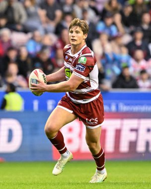 Wigan Warriors 'dan Ethan Havard 17. Betfred Süper Lig karşılaşmasında Wigan Warriors St. Helens' e karşı DW Stadyumu, Wigan, İngiltere, 12 Temmuz 2024 