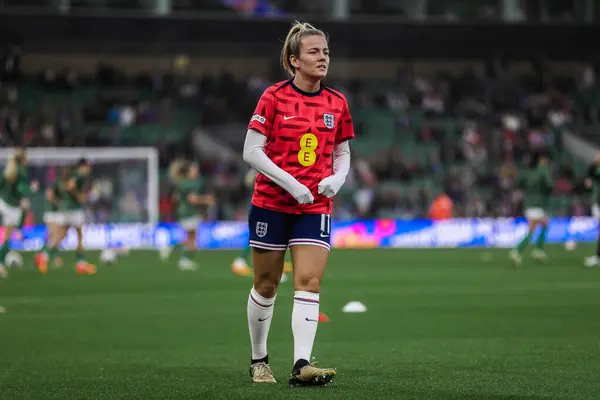 stock image Lauren Hemp of England warms up prior to the UEFA Women's Championship Qualifiers - Group 3 match England Women vs Ireland Women at Carrow Road, Norwich, United Kingdom, 12th July 2024 