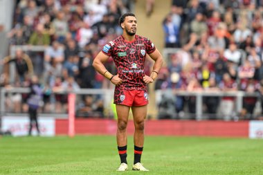Leigh Leoparları 'ndan Darnell McIntosh 17. Betfred Süper Lig karşılaşmasında Leigh Leopards' a karşı Huddersfield Giants Leigh Spor Köyü, Leigh, İngiltere, 13 Temmuz 2024 