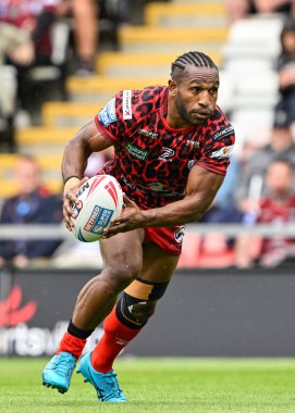 Leigh Leopar takımından Edwin Ipape, 13 Temmuz 2024 'te Leigh Spor Köyü' nde Leigh Leoparfield Giants 'a karşı oynanan 17. 