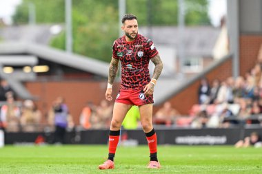 Leigh Leoparları 'ndan Gareth OBrien 17. Betfred Süper Lig karşılaşmasında Leigh Leopards' a karşı Huddersfield Giants Leigh Spor Köyü, Leigh, İngiltere, 13 Temmuz 2024 