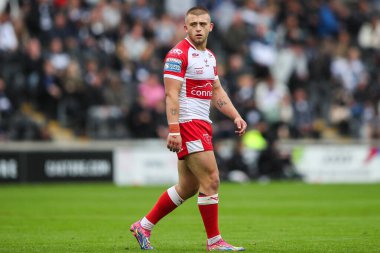 Hull KR 'dan Mikey Lewis 17. Betfred Süper Lig karşılaşmasında Hull FC, Hull KR' a karşı MKM Stadyumu, Hull, Birleşik Krallık, 13 Temmuz 2024 